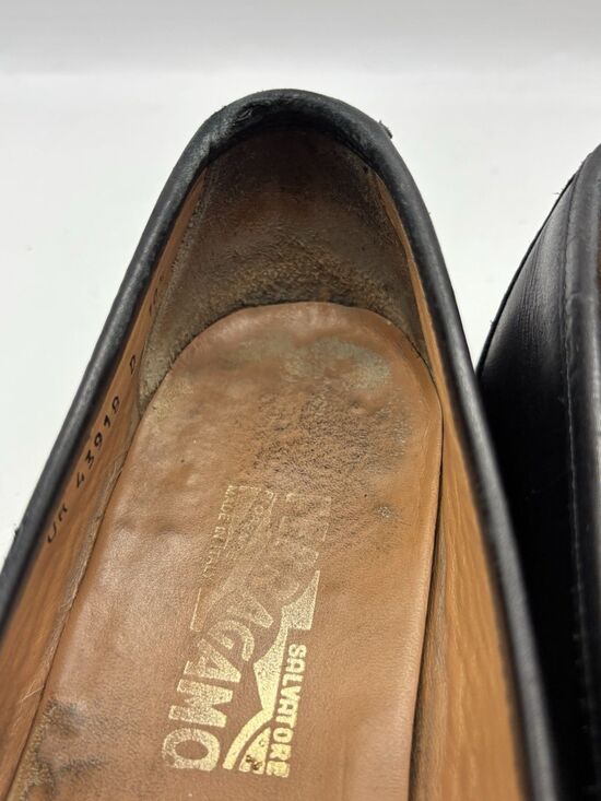 Salvatore Ferragamo Black Leather Horsebit Loafers Mens US Size 10.5 D main image 7